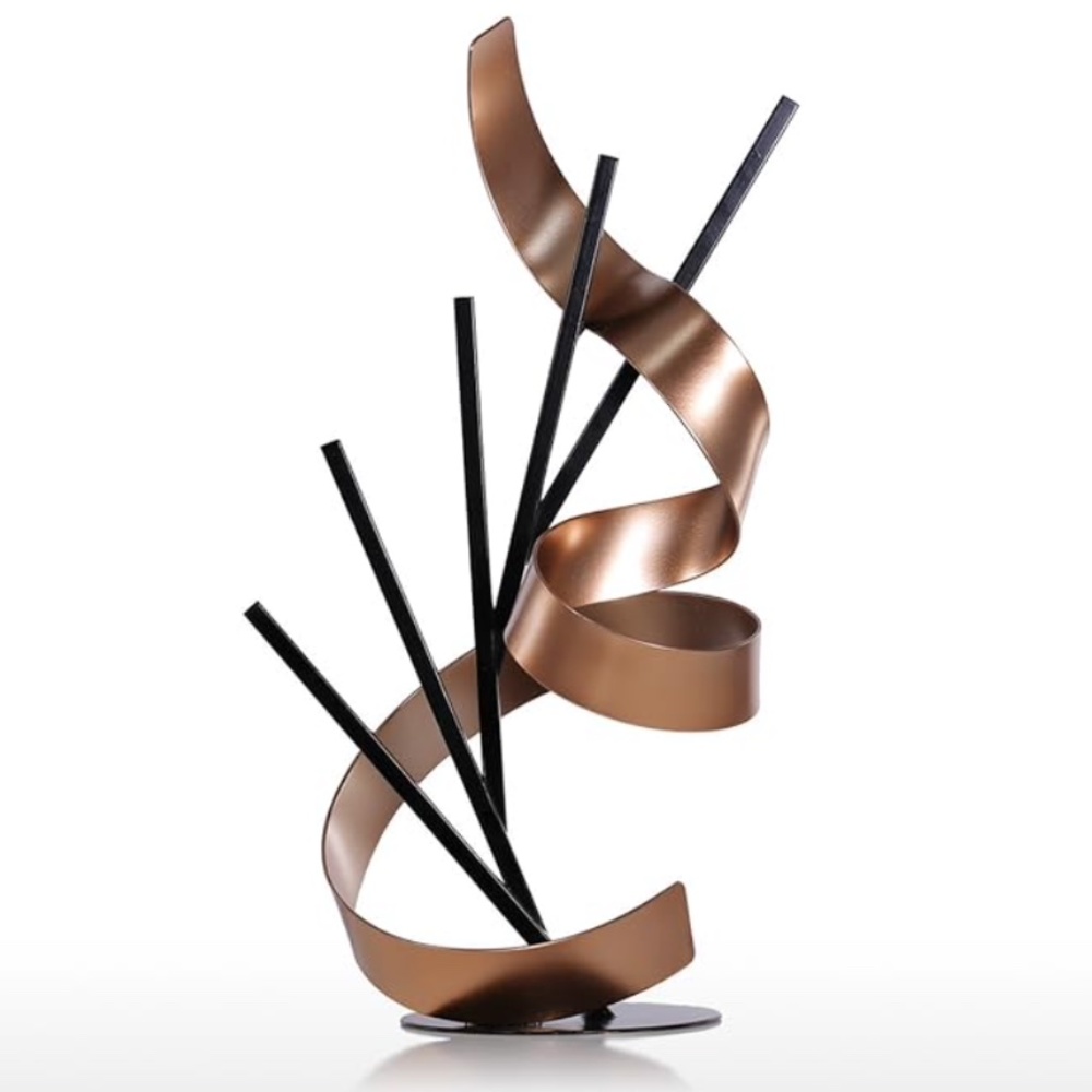 Too-arts Straight Line and Ribbon Modern Metal Sculpture Iron Statue Abstract